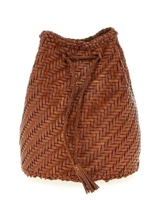 Dragon Diffusion Brown 'pompom Double Jump' Bucket Bag