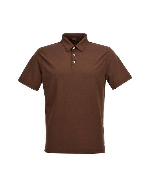 Zanone Brown 'ice Cotton' Polo Shirt for men