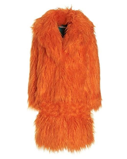 Alabama Muse 'crocie' Faux Fur Coat in Orange | Lyst