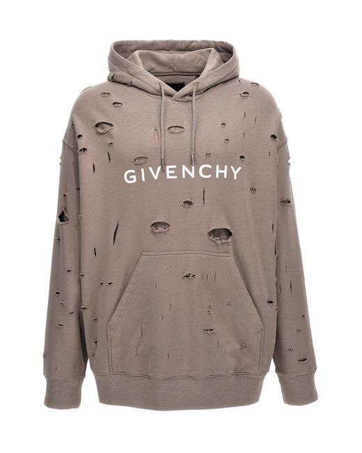 Givenchy Gray Logo Hoodie for men