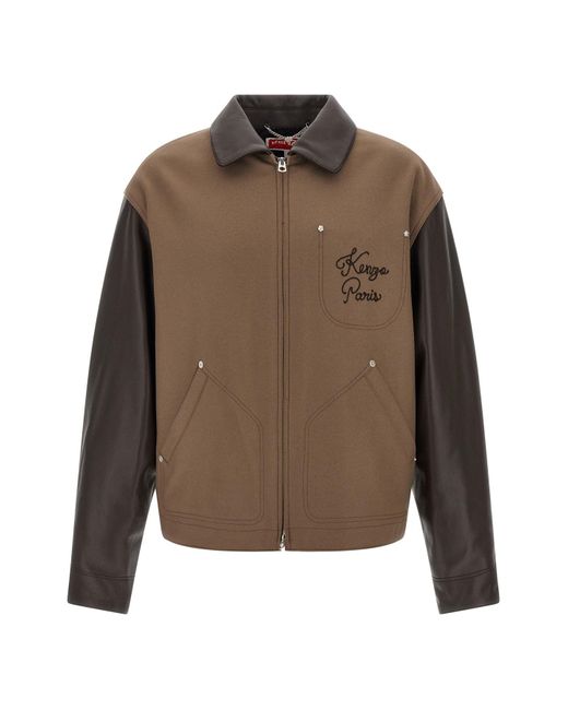 KENZO Brown ' Paris Chainstitch' Jacket for men