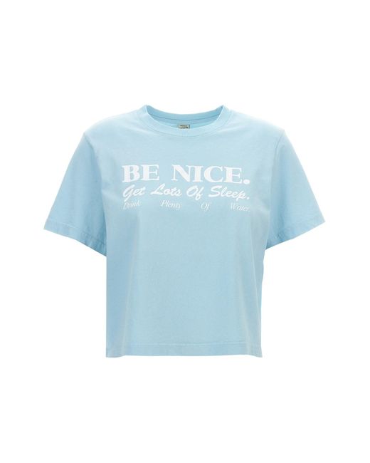 Sporty & Rich Blue 'be Nice' Cropped T-shirt