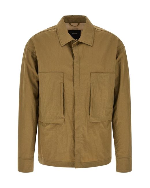 Laminar Green Shacket Rippled Effect for men