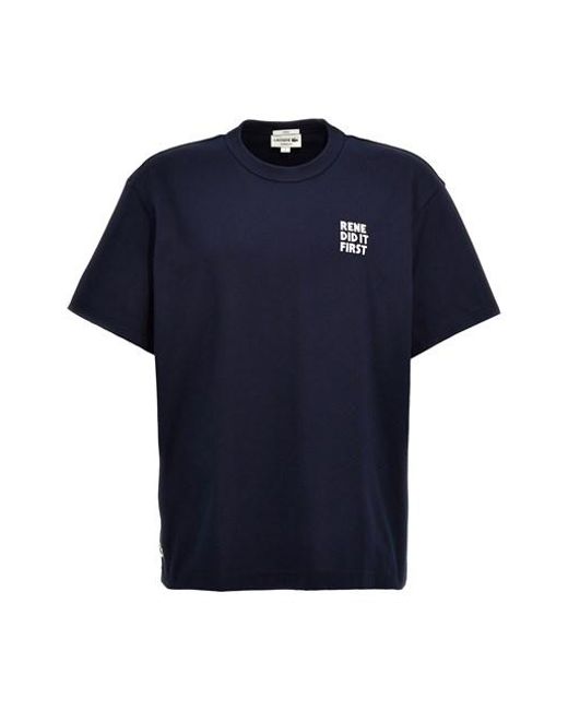 Lacoste Blue 'slogan' T-shirt for men