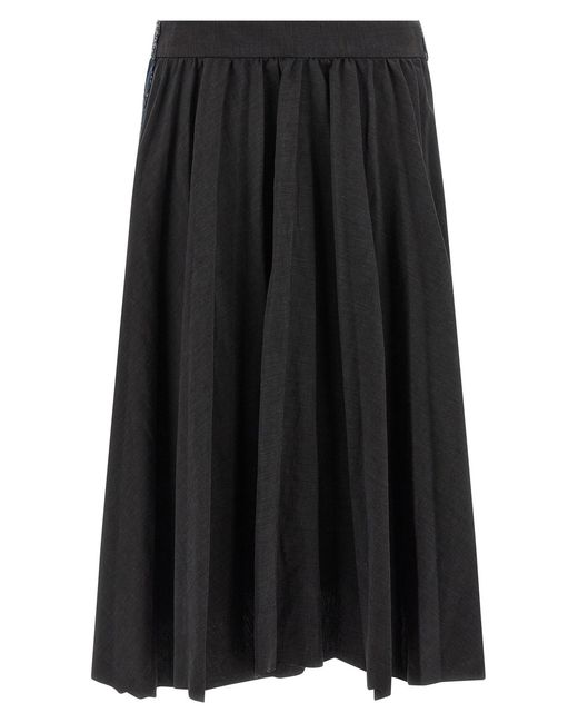 Balenciaga Black 'Hybrid Pleated' Skirt
