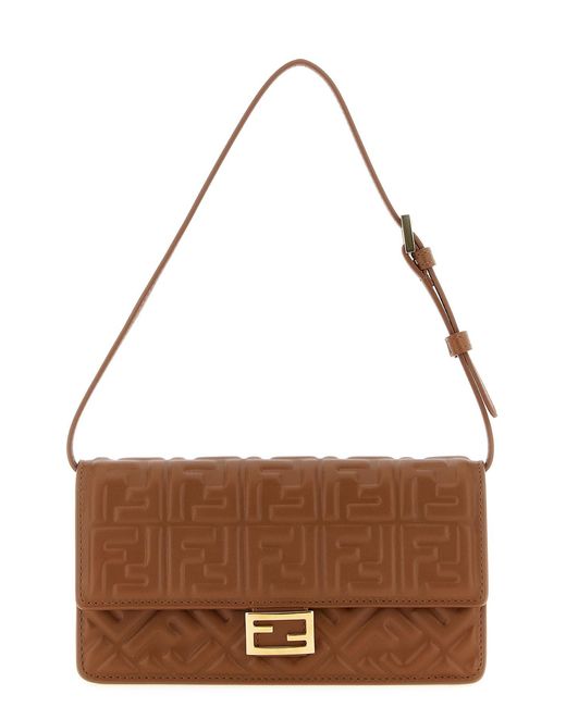 Fendi Brown 'baguette' Wallet On Chain