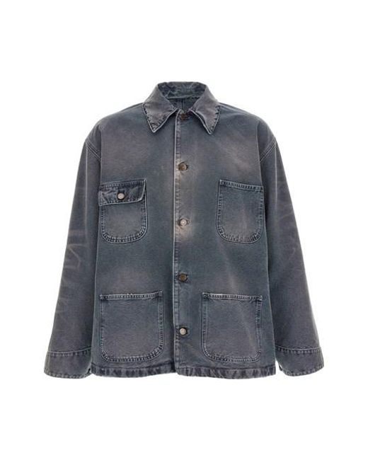 Blouson Canvas Distressed di Prada in Blue da Uomo