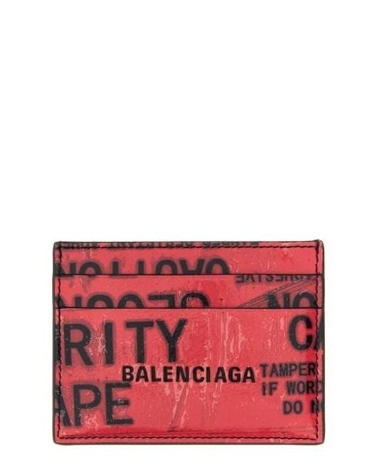 Portacarte 'Tape Type' di Balenciaga in Red da Uomo