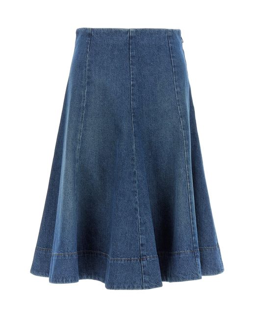 Khaite Blue 'lennox' Skirt