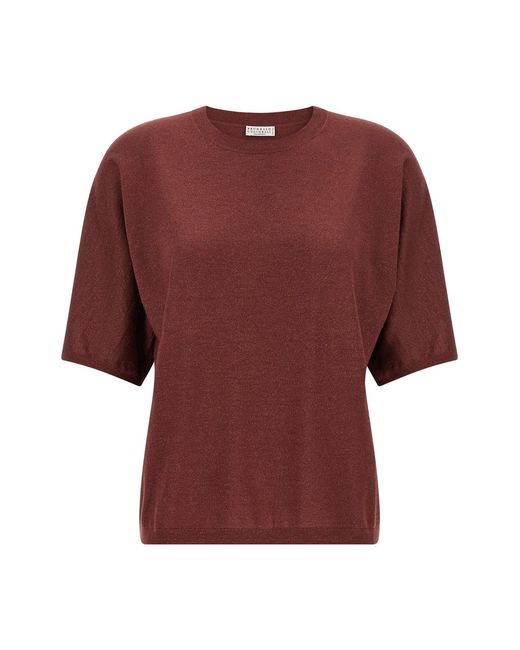 Brunello Cucinelli Red 'sparkling' Sweater