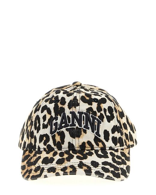 Ganni Black Embroidery Cap