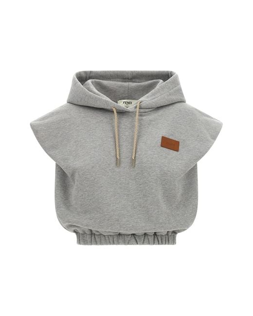 Fendi Gray 'essentia' Sweatshirt Top