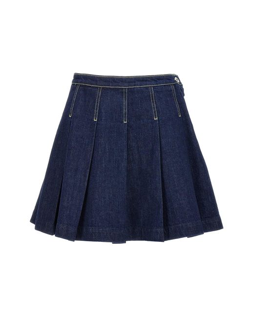 KENZO Blue 'solid Fit&flare' Skirt