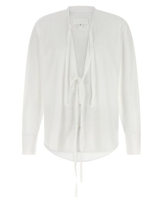 Maison Margiela White Raw Cut Hem Shirt for men