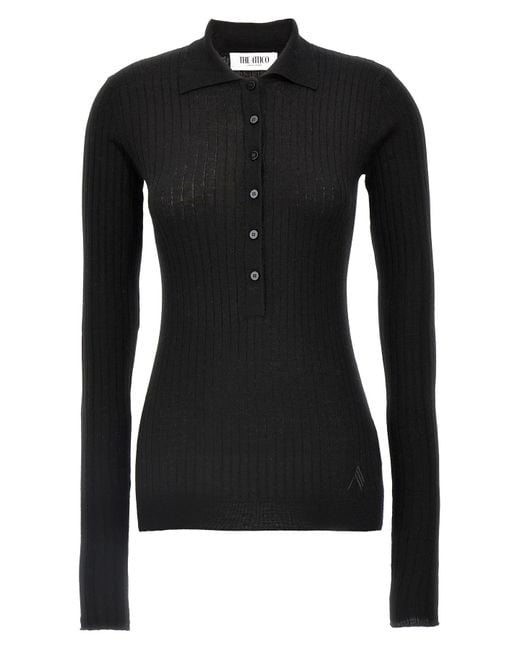 The Attico Black Gerippter Pullover