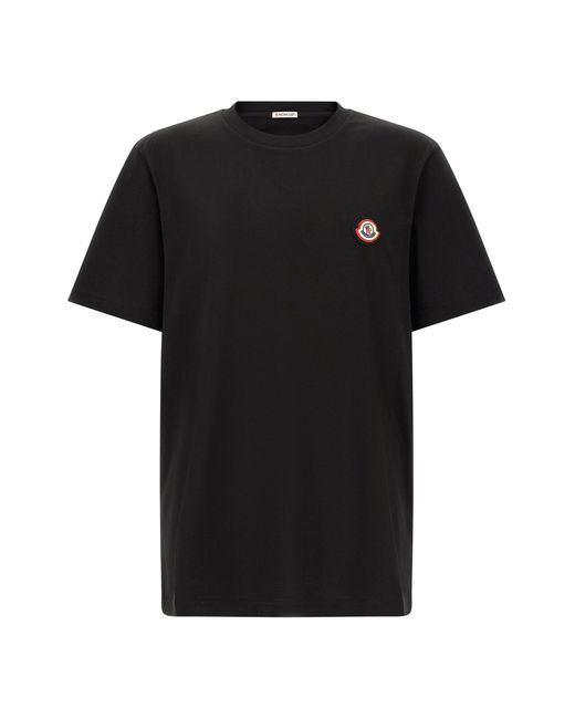 Moncler Black Tricolor Logo T-shirt for men