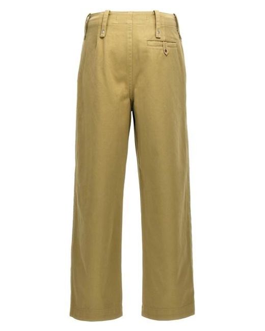 Pantalone cotone di Burberry in Green da Uomo