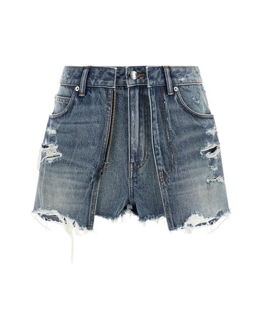 Alexander Wang Blue Double Layer Denim Skort