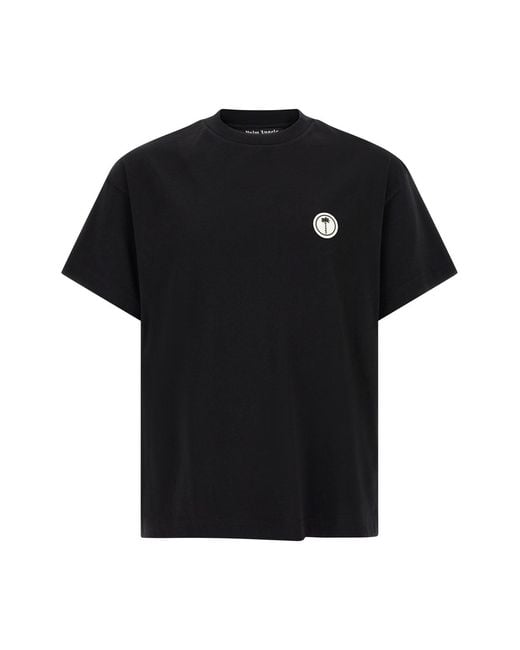 Palm Angels Black Logo Patch T-shirt for men