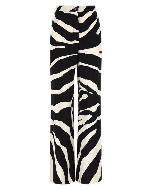 Dolce & Gabbana Black 'zebra' Print Palazzo Pants