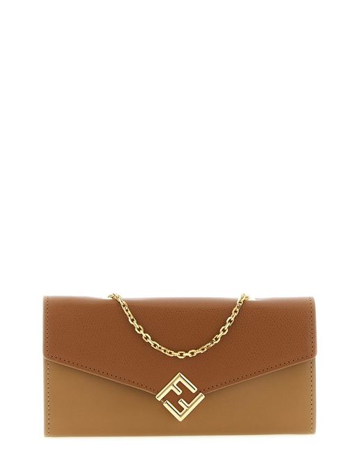 Fendi Brown 'ff Diamonds' Wallet On Chain