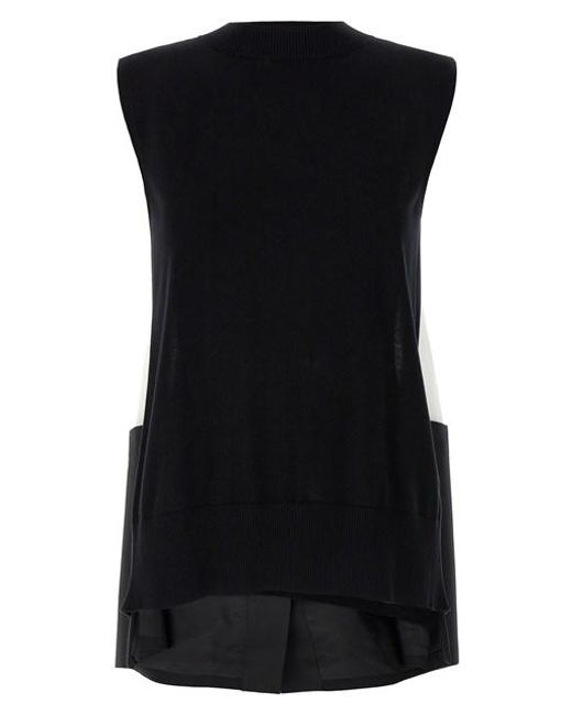 Gilet patchwork di Sacai in Black