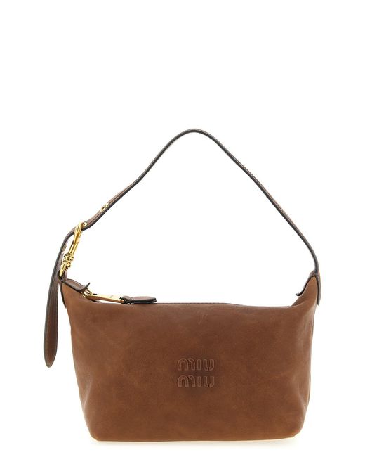 Miu Miu Brown Pouch Nappa Aviator