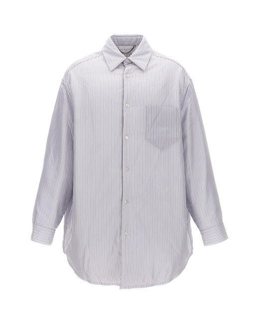Maison Margiela White Striped Shirt Jacket for men