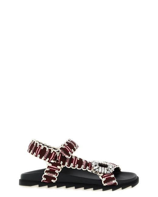 Roger Vivier White 'slidy Viv' Trek' Sandals