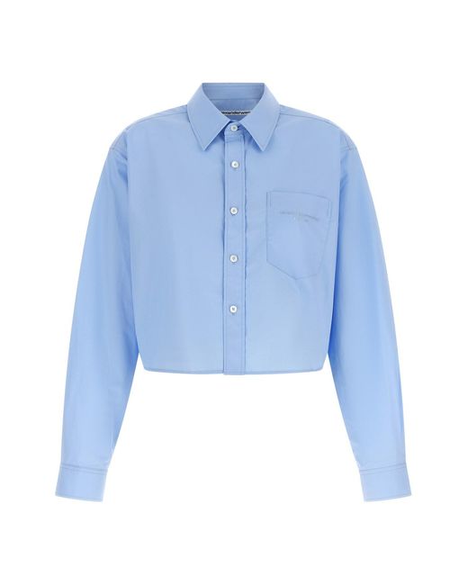 Alexander Wang Blue Cropped Shirt