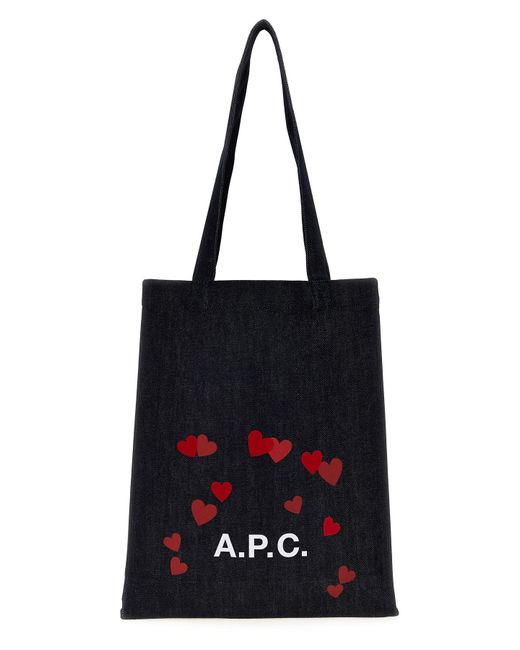A.P.C. Black Valentine's Day Capsule 'lou' Shopping Bag