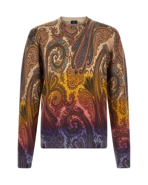 Etro Multicolor Paisley Dégradé Sweater for men