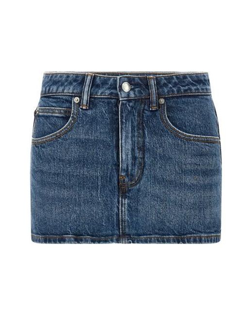 Skort denim di Alexander Wang in Blue
