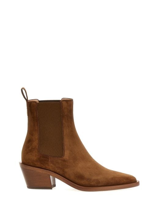 Gianvito Rossi Brown 'wylie' Ankle Boots