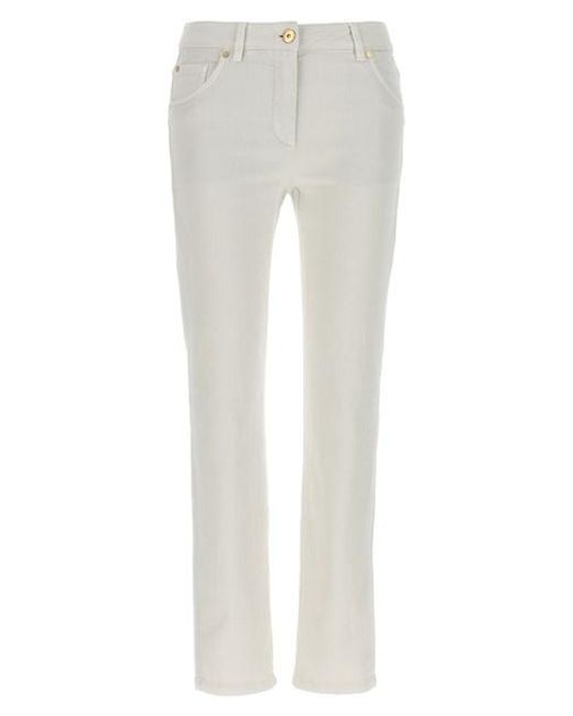 Brunello Cucinelli Extra Skinny Jeans in White | Lyst