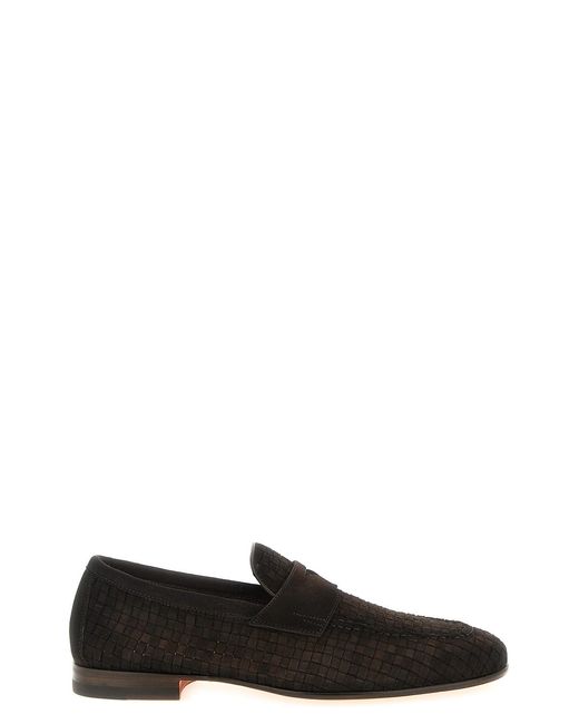 Santoni Black 'carlo' Loafers for men