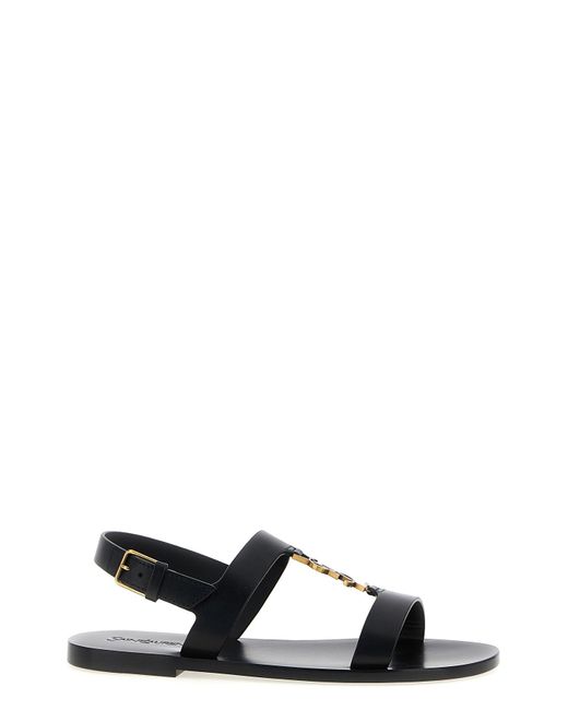 Saint Laurent Black 'Cassandre' Sandals for men