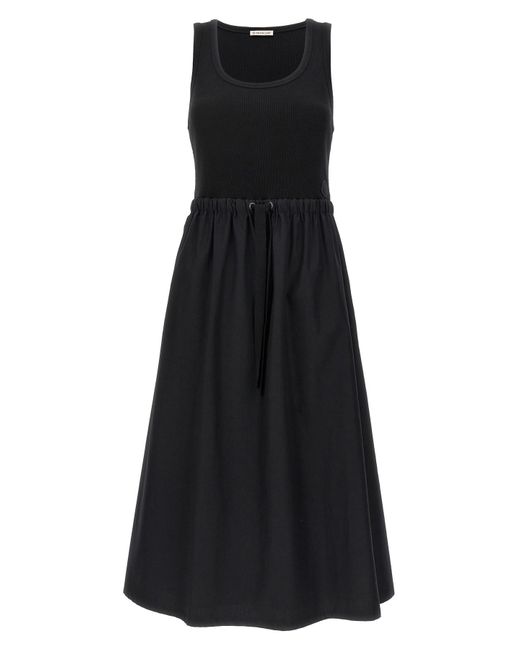 Moncler Black Long Drawstring Dress