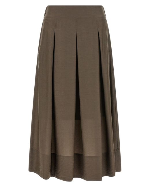 Peserico Brown A-Line Skirt Skirts