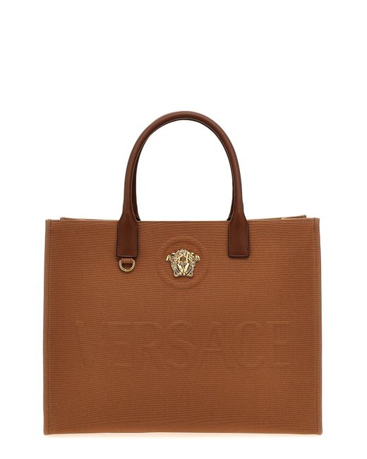 Versace Brown 'La Medusa' Shopping Bag