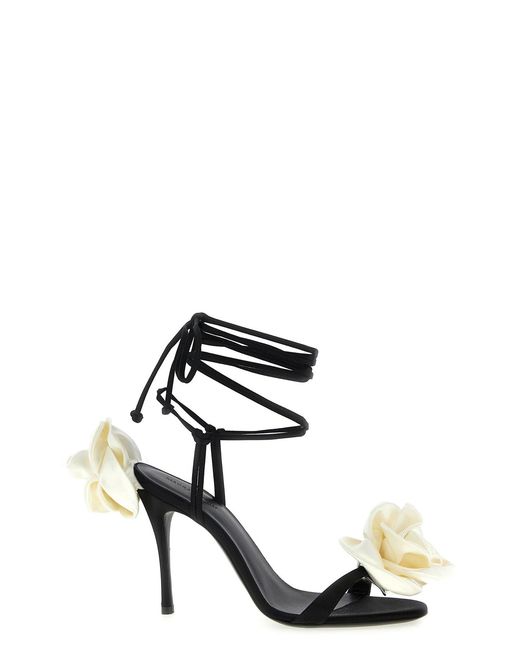 Magda Butrym White Satin Sandals