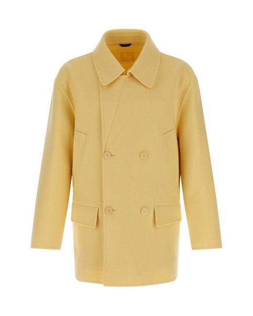 Fendi Yellow Caban Coat for men