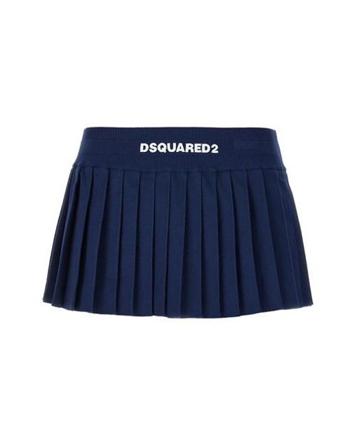 DSquared² Blue Mini Pleated Skirt