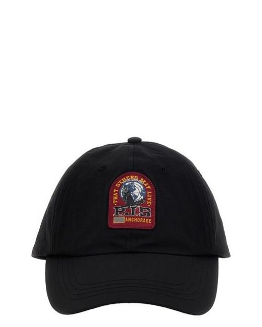 Cappellino patch logo di Parajumpers in Black da Uomo