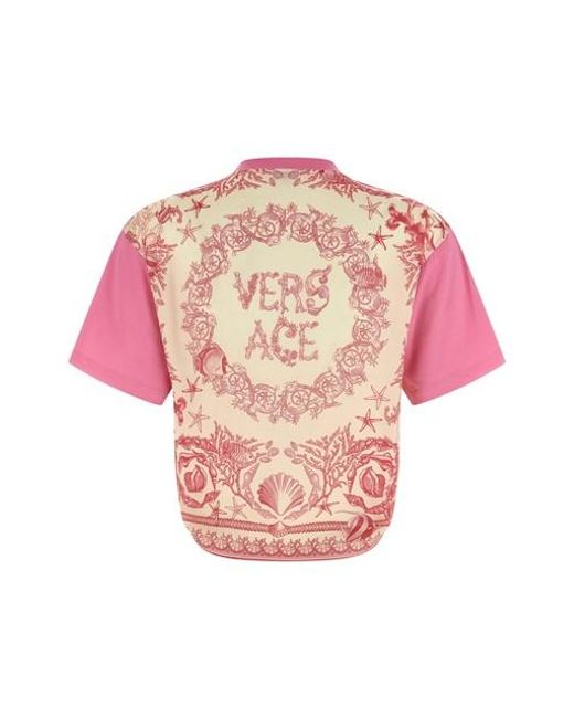 T-Shirt 'Underwater Barocco' di Versace in Pink