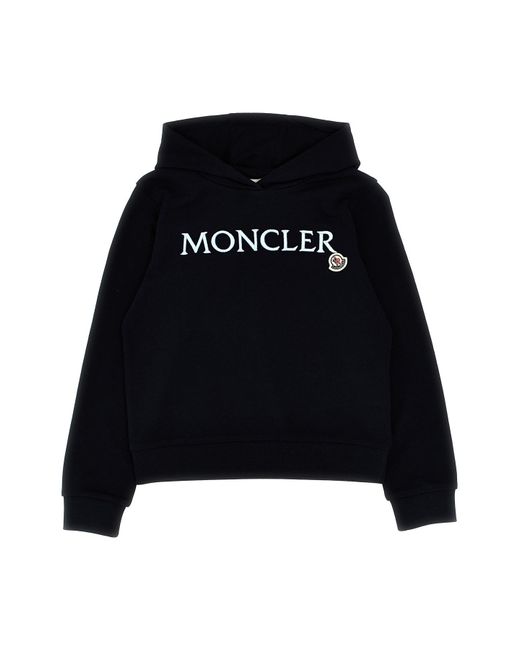 Moncler Black Logo Embroidery Hoodie