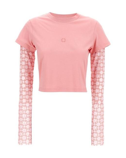Tシャツ・カットソー GIVENCHY 'cropped' T-shirt Pink Pink Cropped T-Shirt by Givenchy on Sale