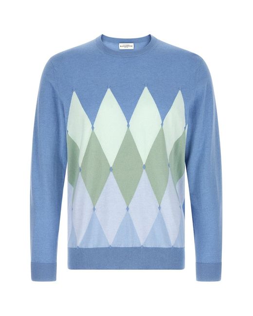 Ballantyne Blue Argyle Sweater for men
