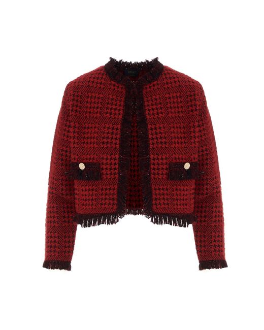 Liu Jo Red Tweed Knitted Blazer