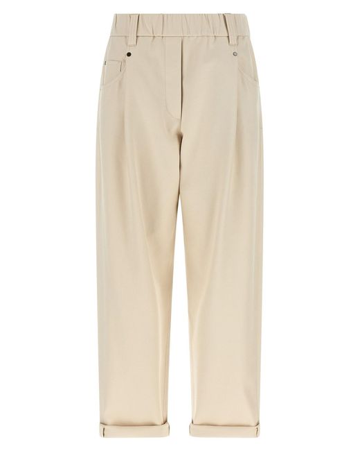 Brunello Cucinelli Natural 'Baggy Pull-on' Pants